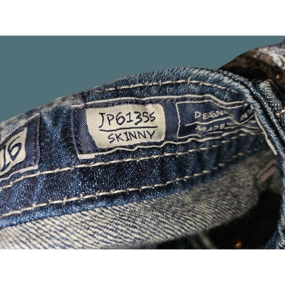 Miss Me Skinny Whiskering Stretch Back Pocket Cross Jeans Women Size 26W x 32L - Picture 11 of 13